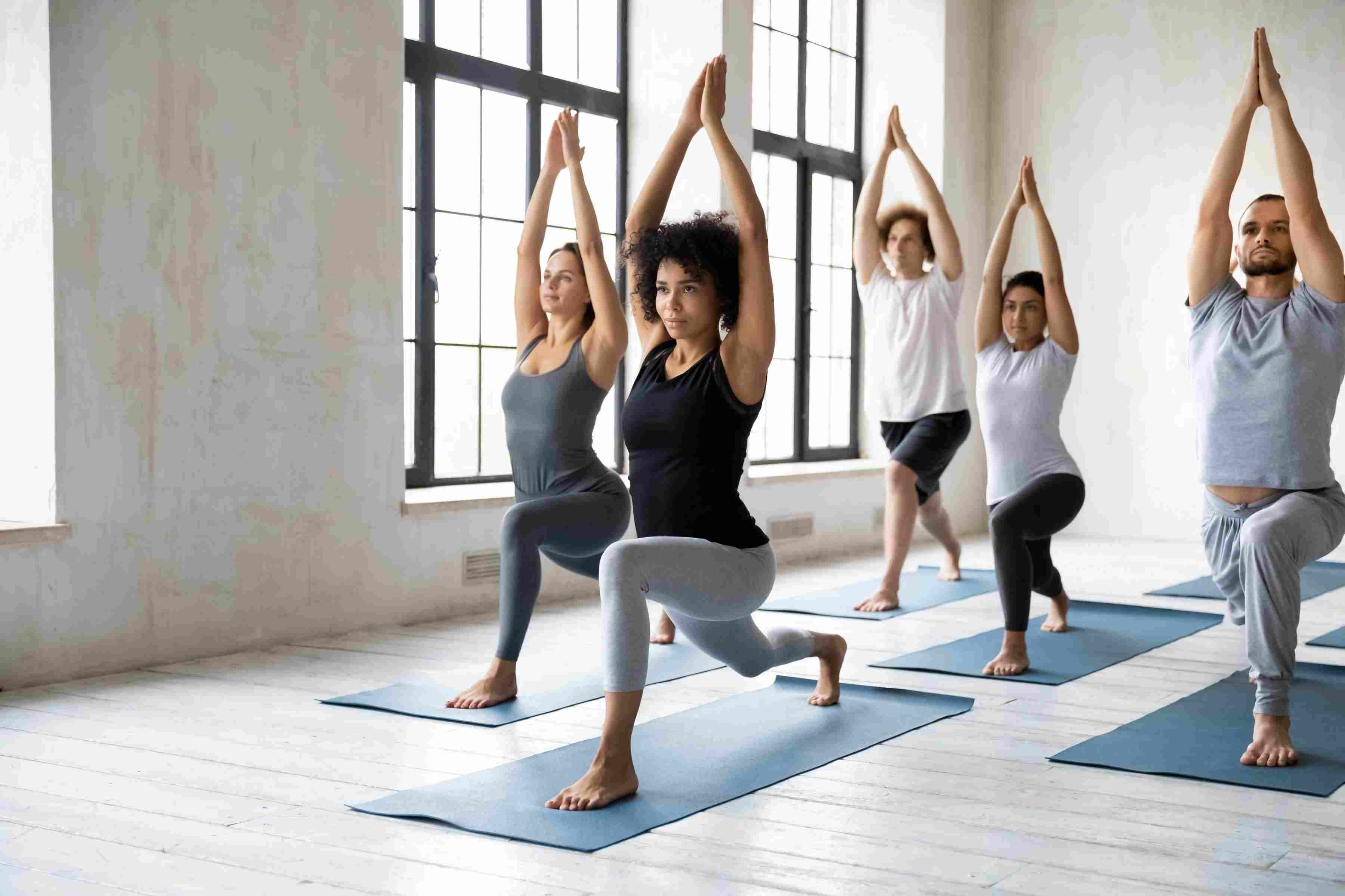 Mental Well being class doing stretches